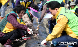 중구 자원봉사센터, 정생동 행복나눔농장에서 씨감자 심어