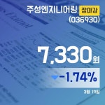 (장마감보고서) 19일 주성엔지니어링주가 7,330원으로 종료