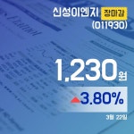 장종리포트 신성이엔지주가 1,230원 마감
