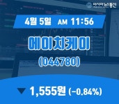 (장중시세) 5일 에이치케이증시현황 1,555원