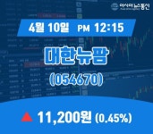 (증시현황) 10일 대한뉴팜 증시현황 11,200원