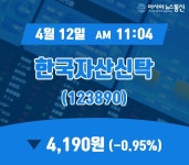 (국내주식시장현황) 12일 한국자산신탁 주가 4,190원