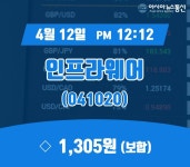 (증시보고) 12일 인프라웨어 현재가격 1,305원