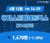 (국내주가정보) 12일 퓨쳐스트림네트웍스 주가 1,670원