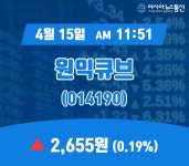 (국내주가정보) 15일 원익큐브 현재가 2,655원