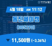 (주식시세) 18일 동진쎄미켐 현재주가 11,500원