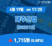 (주가정보) 19일 대주산업 현재 주식 거래가격 1,715원