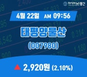 (증시실황) 22일 태평양물산 증시현황 2,920원