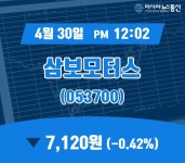 (주가정보) 30일 삼보모터스 현재주가 7,120원