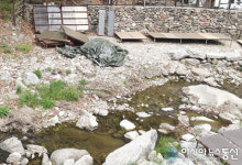 양주시, 장흥관광지 유명세 불구.. 계곡 점용한 좌대와 차양막