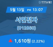 (주가정보) 13일 서연전자 거래가격 1,610원