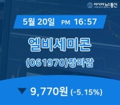 장종리포트 엘비세미콘 주가 9,770원으로 종료