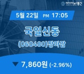 장종리포트 국일신동 주가 7,860원 마감해