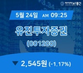 (국내주식시장주가) 24일 유진투자증권 현재주가 2,545원