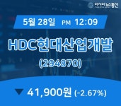 (종목상세정보) 28일 HDC현대산업개발 거래가격 41,900원
