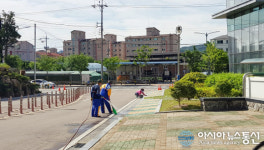 함양군, 상림공원 물청소 실시