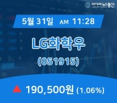 (장중시세) 31일 LG화학우 현재 주식 거래가격 190,500원