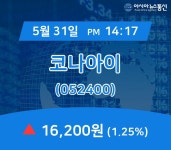 (아통증시) 31일 코나아이 현재가격 16,200원