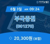 (증시현황) 3일 부국증권 주가 20,300원