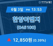 (국내주식시장현황) 3일 한양이엔지 현재주가 12,850원
