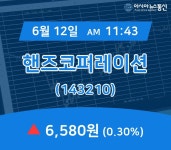 (종목추적) 12일 핸즈코퍼레이션 현재 주식 거래가격 6,580원