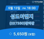 [특징주 주가정보] 성도이엔지 주가 5,650원으로 마감