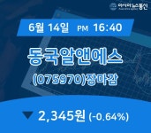 [특징주분석 매매동향] 동국알앤에스 주가 2,345원으로 종료