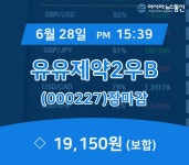 [특징주분석 주가정보] 유유제약2우B 주가 19,150원으로 마감