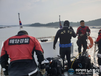 통영해경, 사천 서포 해상 바다수영 실종자 수색 중