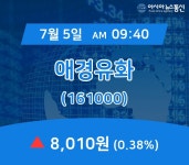(국내주식시장현황) 5일 애경유화 주가 8,010원