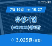 [특징주분석 주가정보] 유성기업 주가 3,025원 장 마쳐