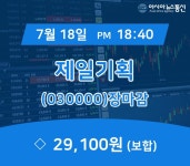 [인기주 종목정보] 제일기획 주가 29,100원 장 마쳐