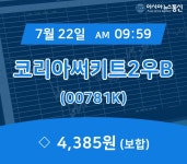 (증시실황) 22일 코리아써키트2우B 현재가 4,385원