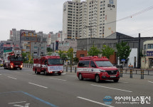경산소방서, 소방차 길 터주기 훈련 및 캠페인 실시