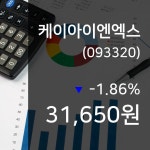 (주식시세) 9일 케이아이엔엑스 현재주가 31,650원