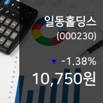(장중시세) 19일 일동홀딩스 현재 주식 거래가격 10,750원