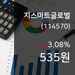 (국내주가정보) 21일 지스마트글로벌 현재 주식 거래가격 535원