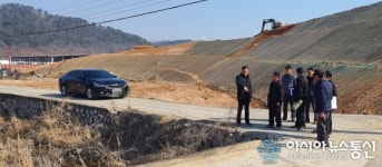 홍명표 의창구청장, 동읍 농로 교량확장공사현장 점검