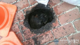 인천 연수구 아파트단지 인근 도로 싱크홀 발생