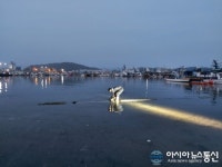 통영해경, 팔포항 해상 자살의심 익수자 구조