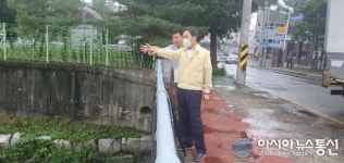 홍명표 의창구청장, 준설작업 완료한 내동천 현장점검