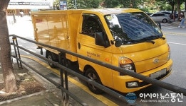 DHL운송 차량 불법 주·정차…지나가는 차량 불편 호소