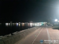 추석날 새벽 속천항으로 이어진 해안 산책로 걷다