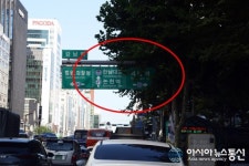 강남구 교통정체은 기본, 표지판도 가로수에 가려 무용지물