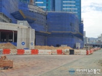 부산역 인근 협성 마리나 G7 공사장, 태풍 영향권에도 건설사는 요지부동
