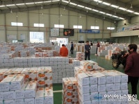 청도농협농산물유통센터에 쏟아져 들어오는 청도반시
