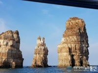 백령도 명소 두무진을 보기 위해 유람선을 타고..가을  관광  코스  ..