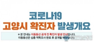 고양시, 코로나19 433번 서초구 확진자 접촉 1명 확진