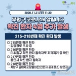 (속보) 부평구 확진환자 21일 215-218번째 4명 추가 발생