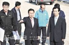 진하해수욕장 공영주차장 공사현장 점검